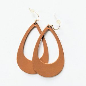 Nickel & Suede London Tan Cut-Out Earrings